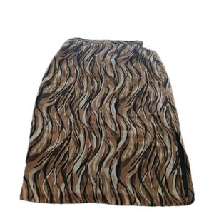 Liz Claiborne Abstract Flowy Brown & Black Plus Size Women's Skirt 20P Brand New